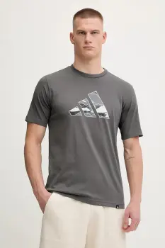 adidas tricou din bumbac Camo Logo culoarea gri, cu imprimeu, KA7130 imagine