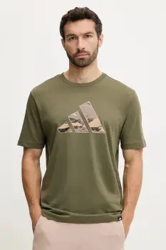 adidas tricou din bumbac Camo Logo culoarea verde, cu imprimeu, KA7131 imagine