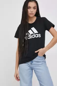 Adidas Tricou din bumbac culoarea negru imagine