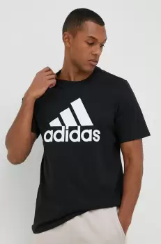 Adidas tricou din bumbac culoarea negru, cu imprimeu imagine