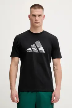 adidas tricou din bumbac culoarea negru, cu imprimeu, JM6381 imagine