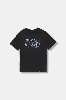 adidas tricou din bumbac culoarea negru, cu imprimeu, JV5246 imagine