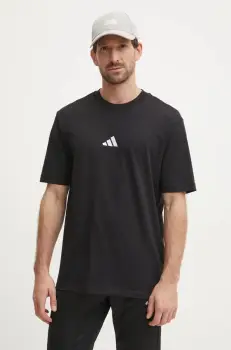 adidas tricou din bumbac Essential barbati, culoarea negru, uni, JE9024 imagine