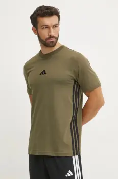 adidas tricou din bumbac Essentials barbati, culoarea verde, modelator, JE6391 imagine
