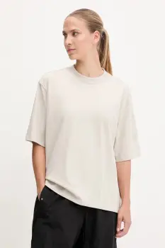 adidas tricou din bumbac Essentials culoarea bej, JE0001 imagine