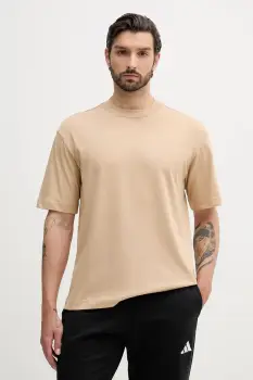 adidas tricou din bumbac Essentials culoarea verde, cu imprimeu, JX5666 imagine