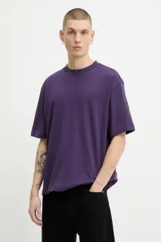 adidas tricou din bumbac Essentials culoarea violet, cu imprimeu, JX5670 imagine