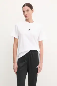 adidas tricou din bumbac Essentials femei, culoarea alb, JC5944 imagine