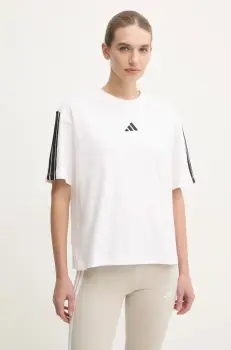 adidas tricou din bumbac Essentials femei, culoarea bej, JE1211 imagine