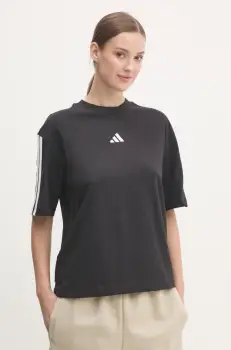 adidas tricou din bumbac Essentials femei, culoarea negru, JC5960 imagine