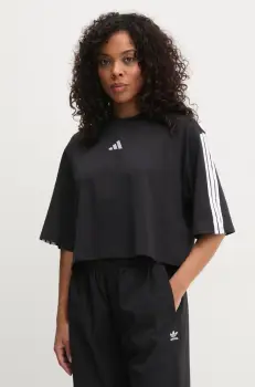 adidas tricou din bumbac Essentials femei, culoarea negru, JD4998 imagine