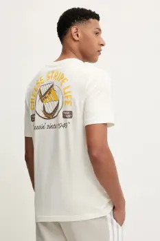 adidas tricou din bumbac Food Grilled Cheese Graphic Tee culoarea bej, cu imprimeu, JM6459 imagine