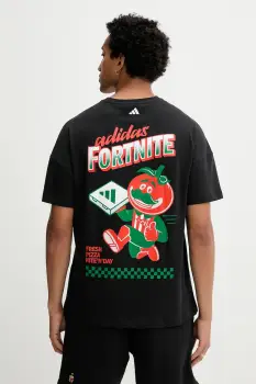 adidas tricou din bumbac Fortnite culoarea negru, cu imprimeu, JV7964 imagine