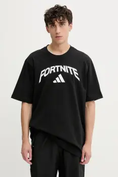 adidas tricou din bumbac Fortnite culoarea negru, cu imprimeu, JV8012 imagine