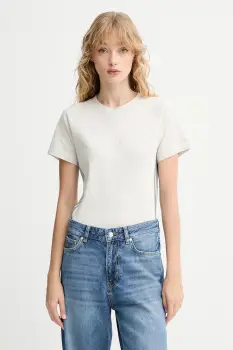 adidas tricou din bumbac Holiday 3-Stripes culoarea bej, JM1880 imagine