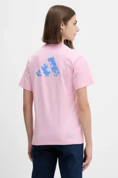 adidas tricou din bumbac House of Tiro culoarea roz, JV8524 imagine