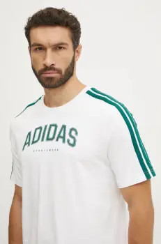 adidas tricou din bumbac M C COLLE Collegiate barbati, culoarea bej, modelator, JJ3868 imagine