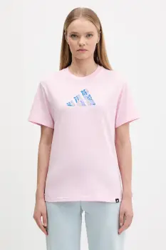 adidas tricou din bumbac Table Tee culoarea roz, JV6084 imagine