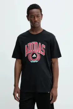 adidas tricou din bumbac VSTY CREST culoarea negru, cu imprimeu, JV8443 imagine