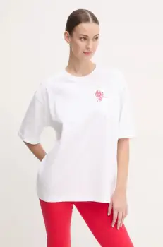 adidas tricou din bumbac W C PHOTO TEE femei, culoarea bej, JN9091 imagine