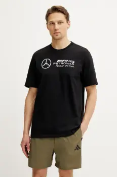 adidas tricou din bumbac x Mercedes barbati, culoarea negru, cu imprimeu, JV5434 imagine