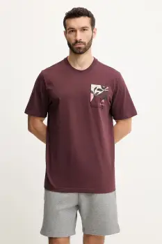 adidas tricou din bumbac x Mercedes culoarea bordo, cu imprimeu, JW3363 imagine