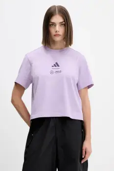 adidas tricou din bumbac x Mercedes culoarea violet, JX8816 imagine