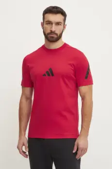 adidas tricou din bumbac Z.N.E. barbati, culoarea rosu, cu imprimeu, JC7922 imagine