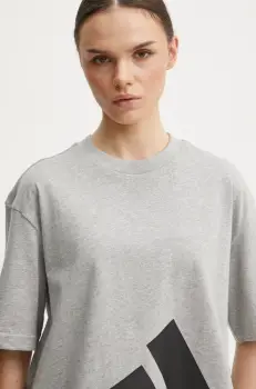 adidas tricou Essentials femei, culoarea gri, JG8738 imagine