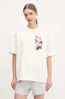 adidas tricou LENS PKT femei, culoarea bej, JN6574 imagine