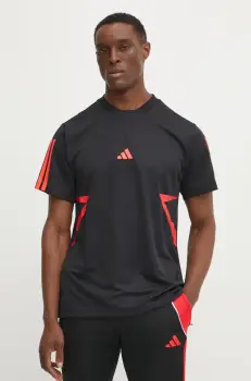 adidas tricou Tiro barbati, culoarea negru, cu imprimeu, JC8052 imagine