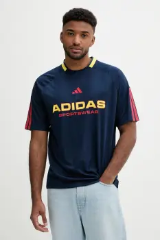 adidas tricou Tiro culoarea albastru marin, cu imprimeu, KB5571 imagine