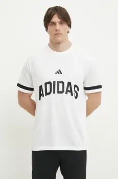 adidas tricou US Sports barbati, culoarea alb, cu imprimeu, JD8099 imagine