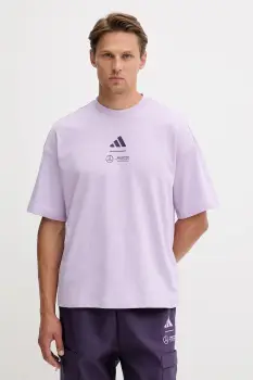 adidas tricou x Mercedes culoarea violet, cu imprimeu, JX8811 imagine