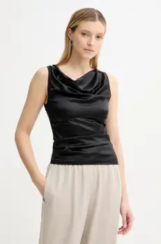 AERON bluza din amestec de matase CAMILLE femei, culoarea negru, uni, TO555452 imagine