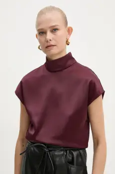 AERON bluza femei, culoarea bordo, neted, TO554535 imagine