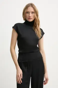 AERON bluza FLORA femei, culoarea negru, neted, TO554555 imagine