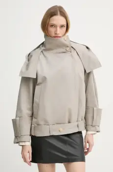 AERON geaca LINDEN femei, culoarea bej, de tranzitie, oversize, JK102556 imagine