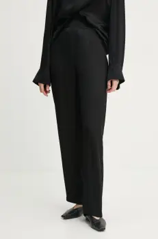 AERON pantaloni COUGAR femei, culoarea negru, lat, high waist, PA310555 imagine