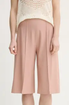 AERON pantaloni scurti PEN femei, culoarea portocaliu, uni, high waist, ST107474 imagine