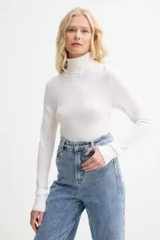 AERON pulover de lana femei, culoarea bej, light, cu guler, CRTO545528 imagine