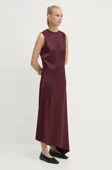 AERON rochie culoarea bordo, maxi, evazati, DR553535 imagine