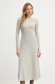 AERON rochie PAVLOVA culoarea bej, maxi, evazati, DR561562 imagine