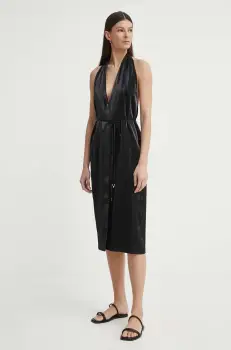 AERON rochie SERAPHINE culoarea negru, midi, drept, AW24SSDR517491 imagine