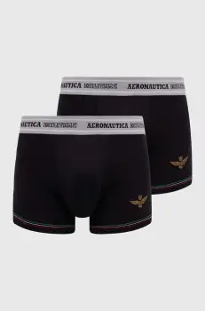 Aeronautica Militare boxeri 2-pack barbati, culoarea negru, AM1UBX003 imagine