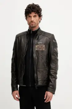 Aeronautica Militare geaca de piele culoarea maro, PN0962U100839 imagine