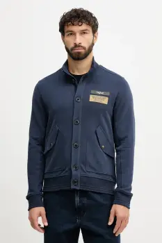 Aeronautica Militare hanorac de bumbac culoarea bleumarin, cu imprimeu, FE2072UF00669 imagine