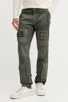 Aeronautica Militare pantaloni culoarea verde, cu fason cargo, PA1664UCT04241 imagine