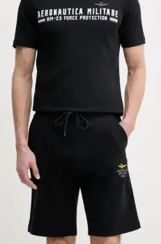 Aeronautica Militare pantaloni scurti barbati, culoarea negru, BF017F459 imagine