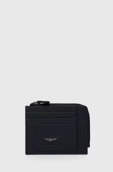 Aeronautica Militare portofel de piele barbati, culoarea albastru marin imagine